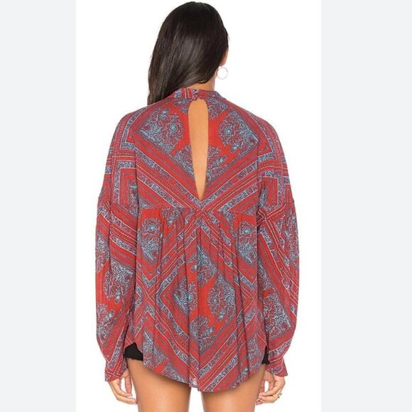 Free People women's M Walking on a Dream keyhole tunic top EUC - Picture 2 of 13